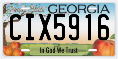 GA license plate CIX5916