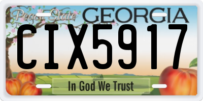 GA license plate CIX5917