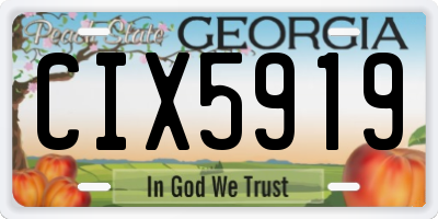 GA license plate CIX5919