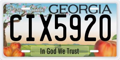 GA license plate CIX5920