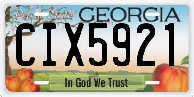 GA license plate CIX5921