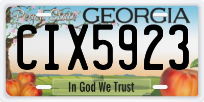 GA license plate CIX5923