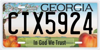 GA license plate CIX5924