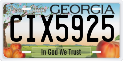 GA license plate CIX5925