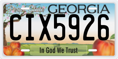 GA license plate CIX5926
