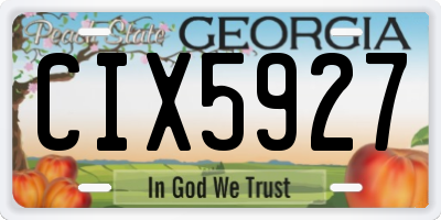 GA license plate CIX5927