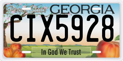 GA license plate CIX5928