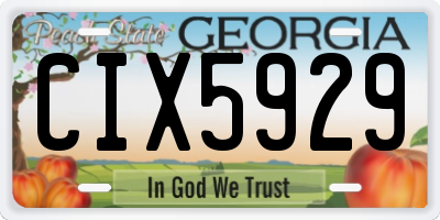 GA license plate CIX5929