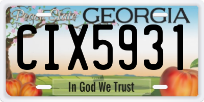 GA license plate CIX5931