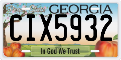 GA license plate CIX5932
