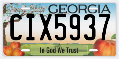 GA license plate CIX5937