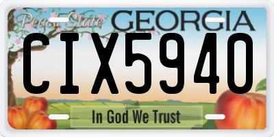 GA license plate CIX5940
