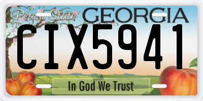 GA license plate CIX5941