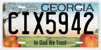 GA license plate CIX5942
