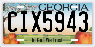 GA license plate CIX5943