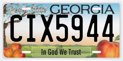 GA license plate CIX5944