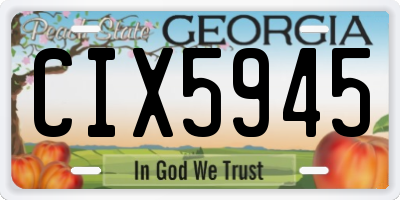 GA license plate CIX5945