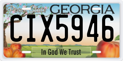 GA license plate CIX5946