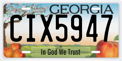 GA license plate CIX5947