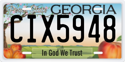 GA license plate CIX5948