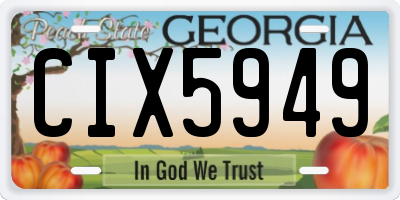 GA license plate CIX5949