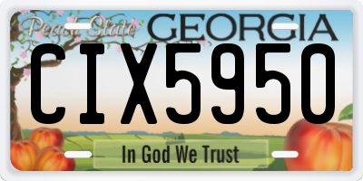 GA license plate CIX5950
