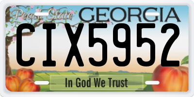 GA license plate CIX5952