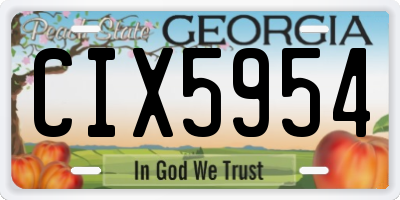 GA license plate CIX5954
