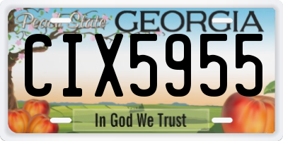 GA license plate CIX5955