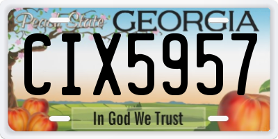 GA license plate CIX5957