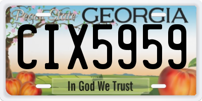 GA license plate CIX5959
