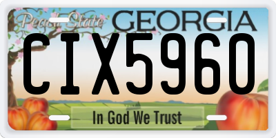 GA license plate CIX5960
