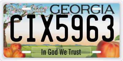 GA license plate CIX5963