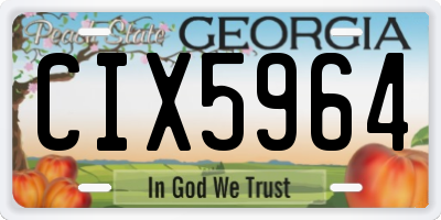 GA license plate CIX5964