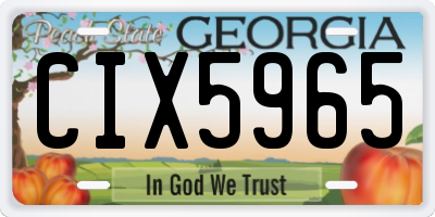 GA license plate CIX5965