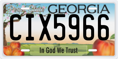 GA license plate CIX5966