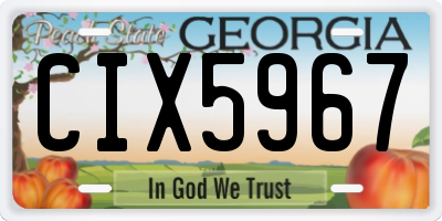 GA license plate CIX5967