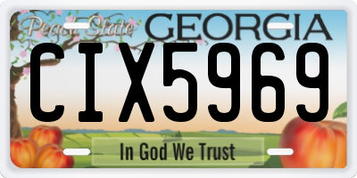 GA license plate CIX5969