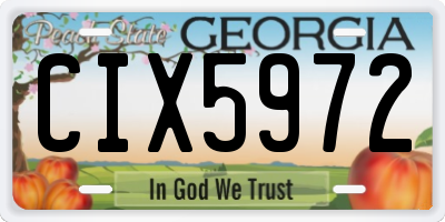 GA license plate CIX5972