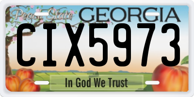 GA license plate CIX5973