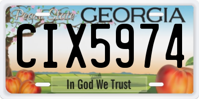 GA license plate CIX5974