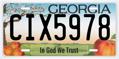 GA license plate CIX5978
