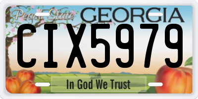 GA license plate CIX5979