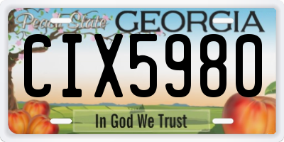 GA license plate CIX5980