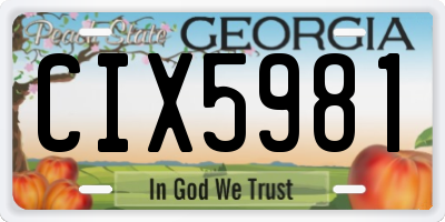 GA license plate CIX5981