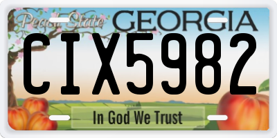 GA license plate CIX5982