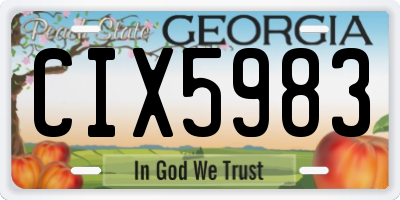 GA license plate CIX5983