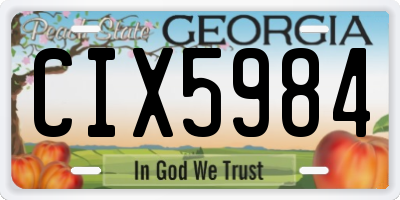 GA license plate CIX5984