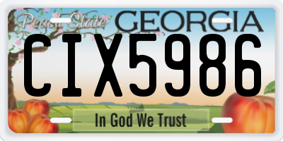 GA license plate CIX5986