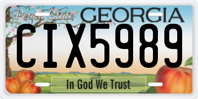 GA license plate CIX5989